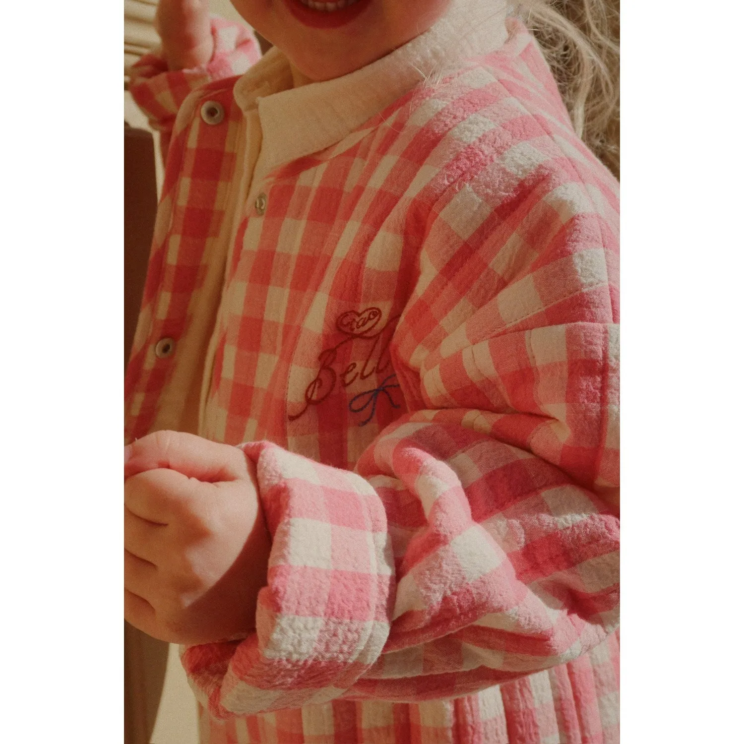 Konges Sl?jd Peach Blossom Check RHW X KS Bella Jacket Beach Holiday Casual Outdoor Layer