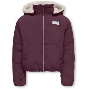 kids ONLY Mauve Wine Kogmaria Life Reversib Puffer Jacket Otw rural people