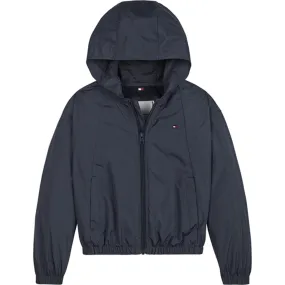 Ergonomic Sleeves Unstructured Shoulder Cut Tommy Hilfiger Hero Taping Windbreaker Girls Jacket Twilight Navy