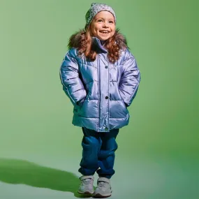 Hip-Flattering Name it Lavender Gray Maggy Puffer Jacket