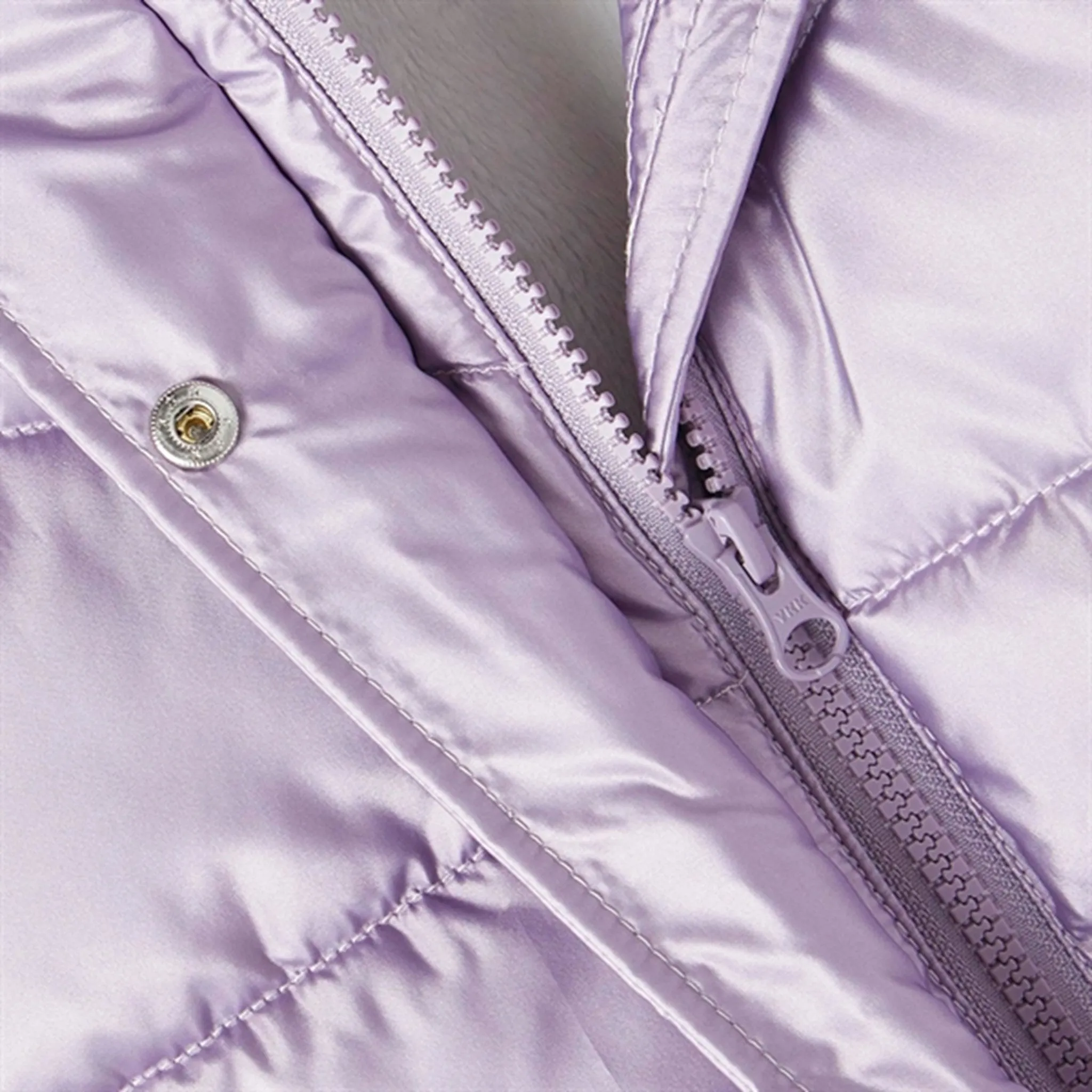 Name it Lavender Gray Maggy Puffer Jacket Raw-Hem