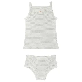 facility flexible in movement COPENHAGEN COLORS Grey Stripe Strap Top And Underpants Striped