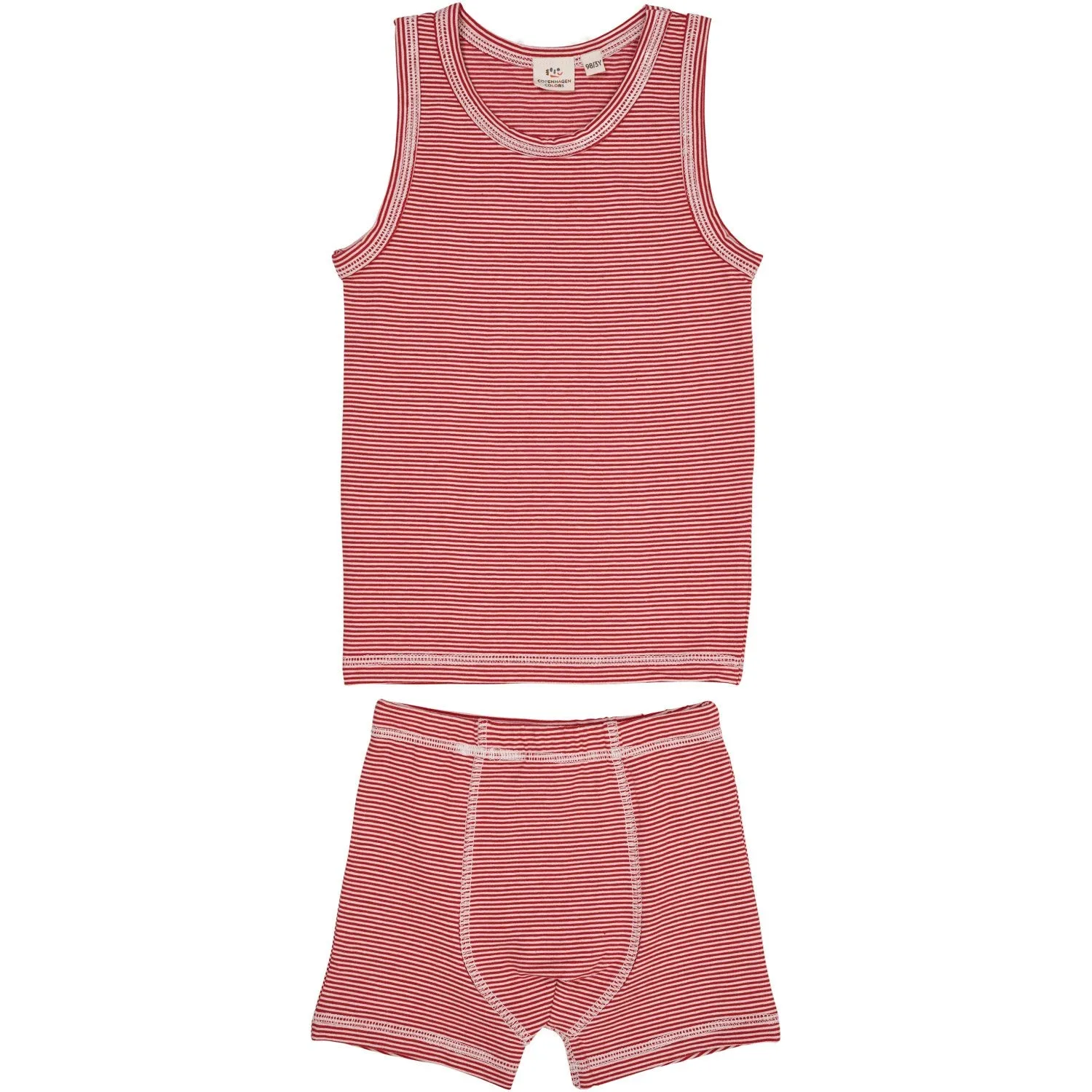 Thermal Insulation COPENHAGEN COLORS Red/Cream Stripe Striped Boy Underwear Set