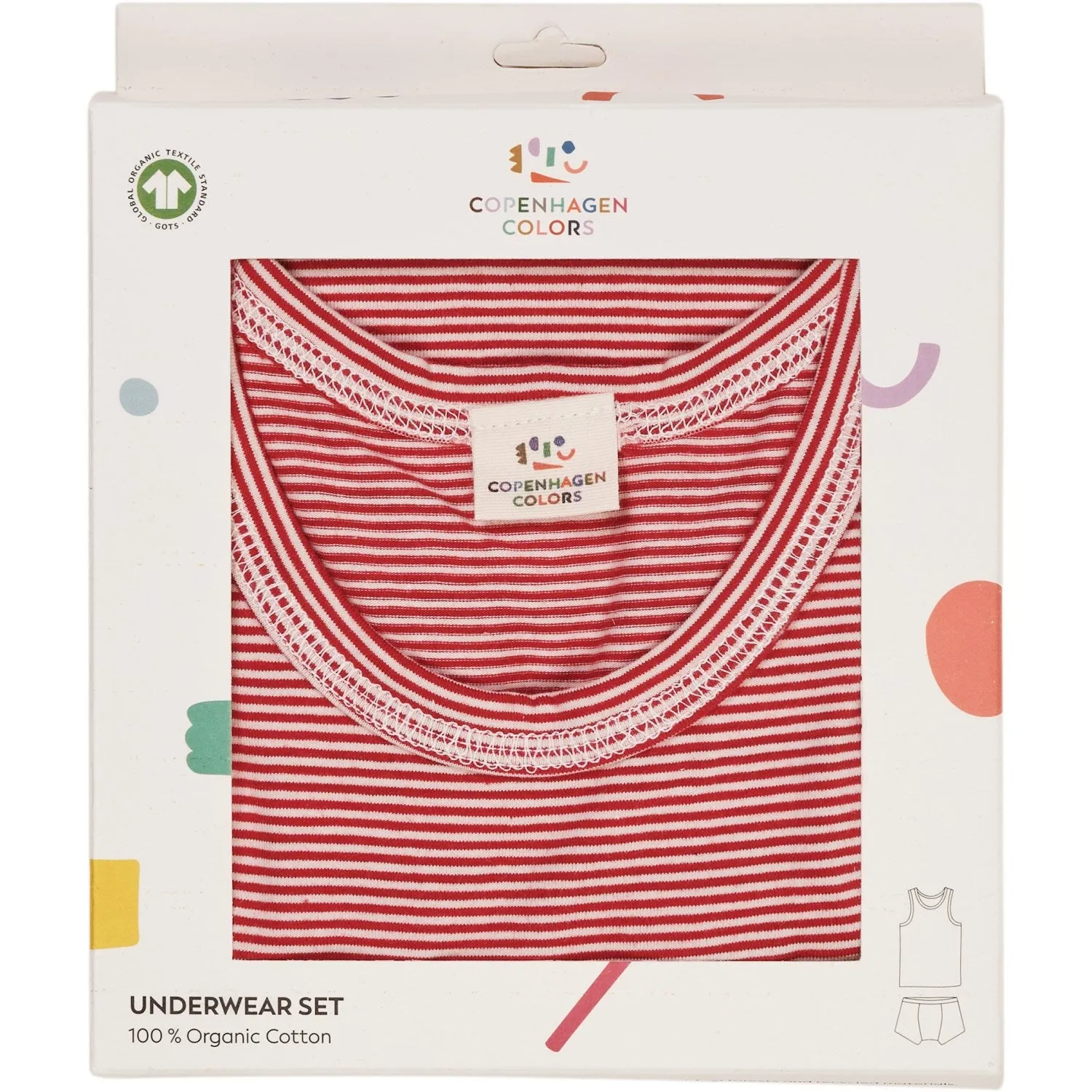 COPENHAGEN COLORS Red/Cream Stripe Striped Boy Underwear Set Devotion