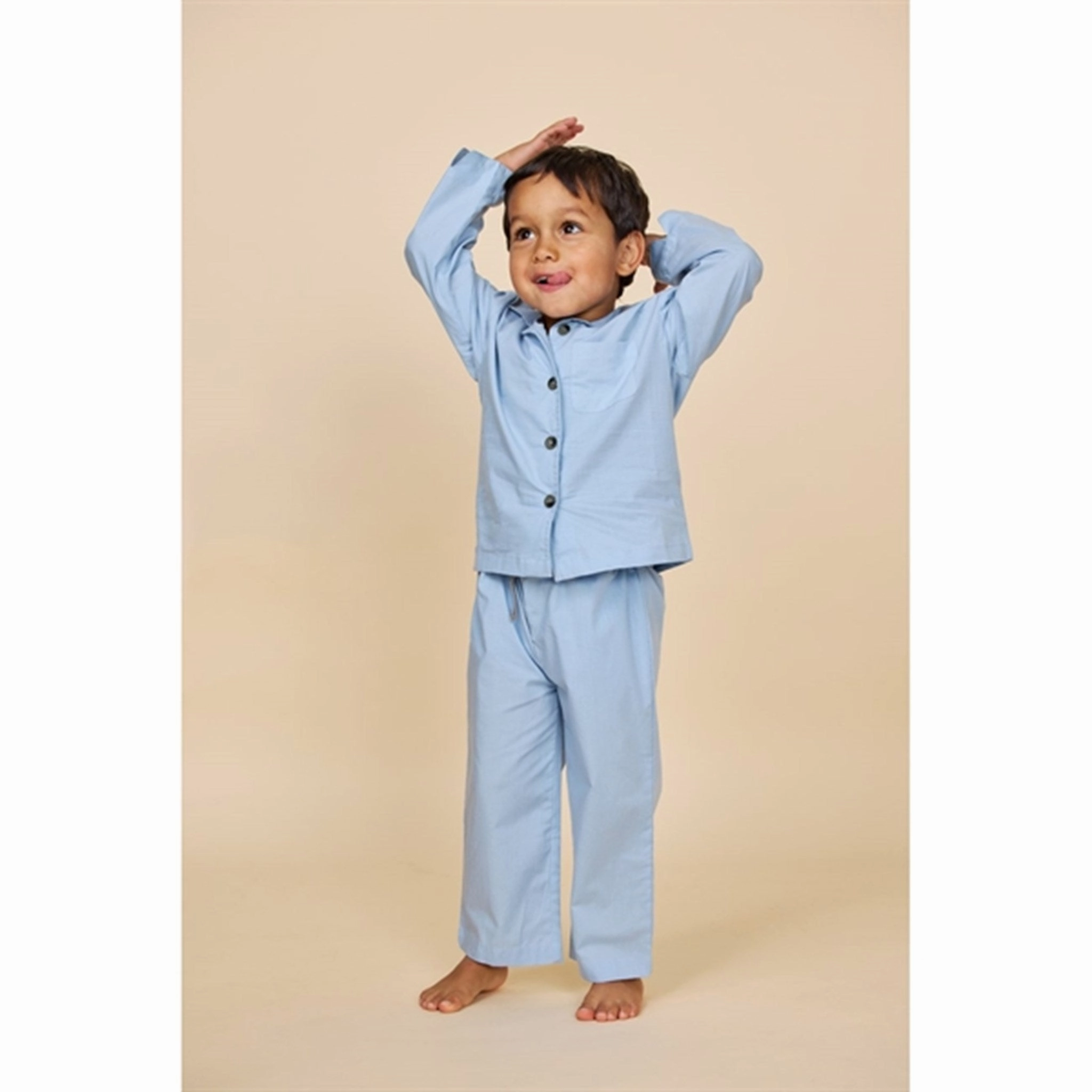 Copenhagen Colors Dusty Blue 2-Pack Pyjamas Set Smooth Contour Warm Hiking