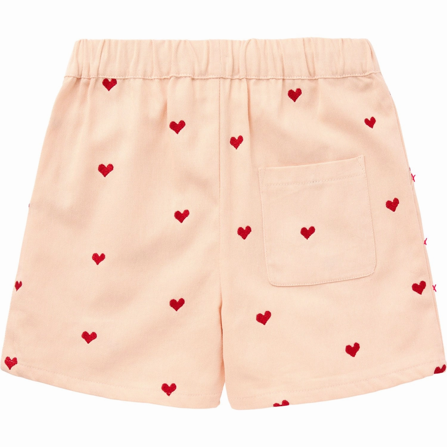 COPENHAGEN COLORS Dusty Rose W. Berry Hearts Twill Heart Shorts Reinforced Gusset