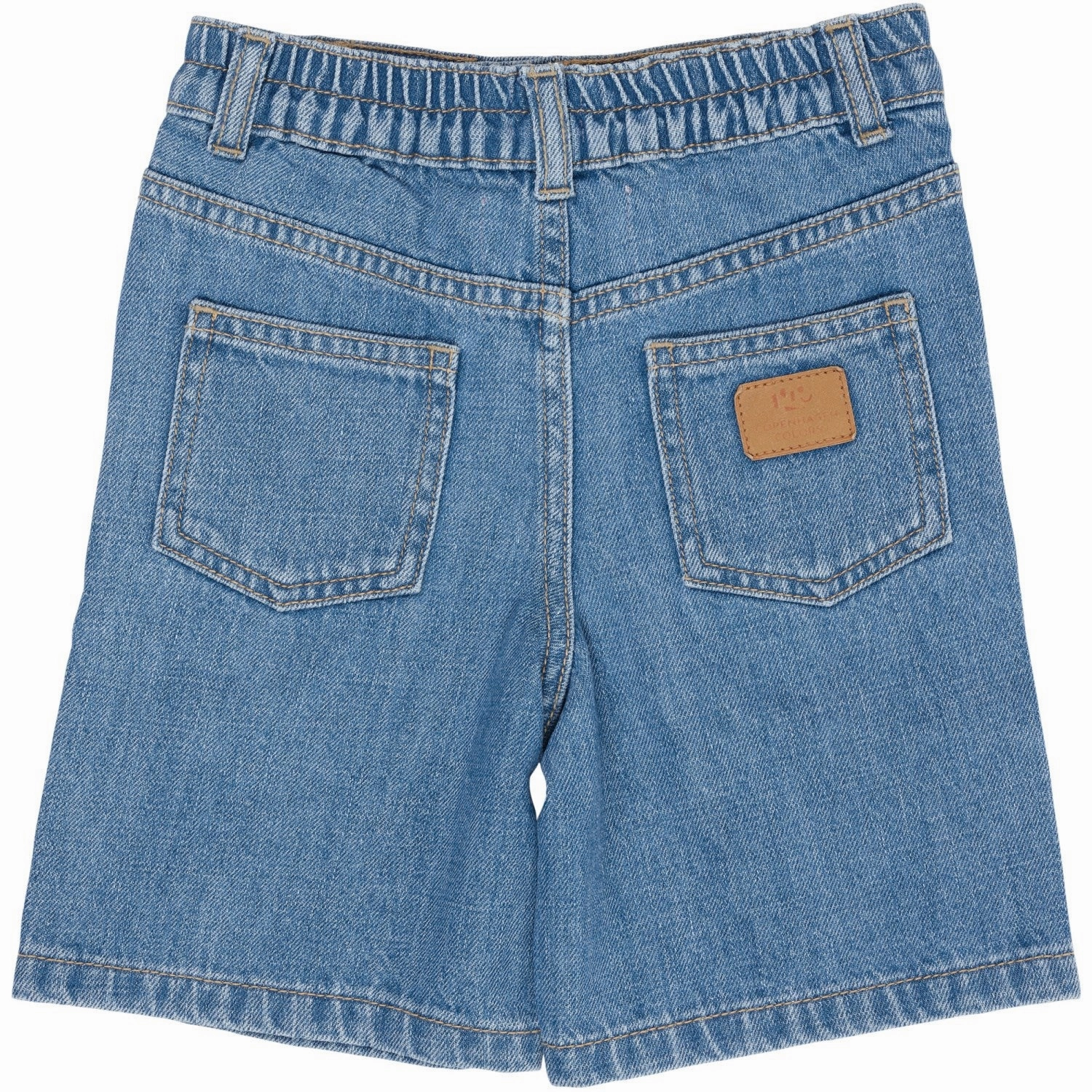 COPENHAGEN COLORS Lt Blue Indigo Washed Organic Wide Leg Denim Shorts Windproof Design fashion industry
