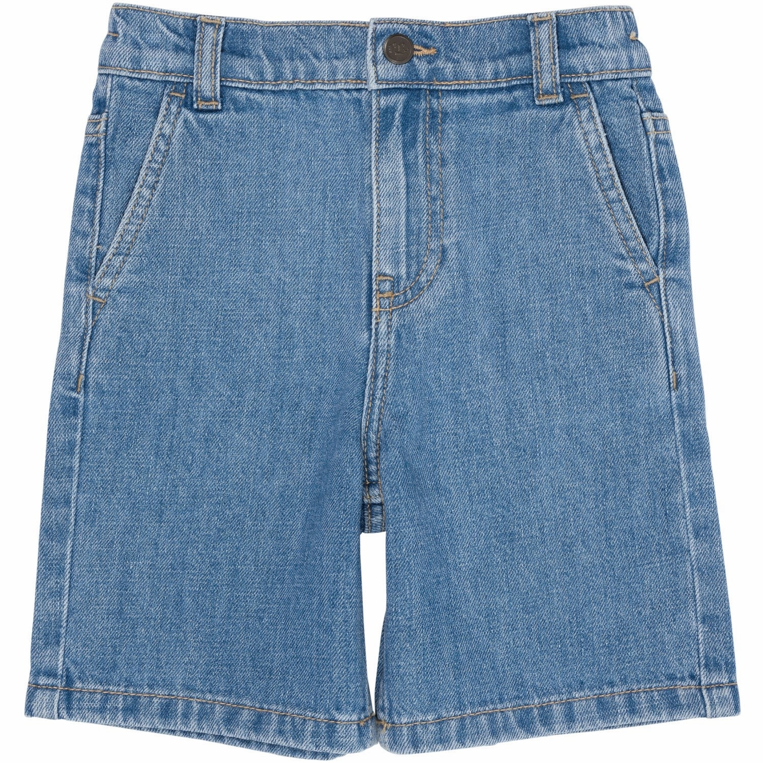 barbecue outfit COPENHAGEN COLORS Lt Blue Indigo Washed Organic Wide Leg Denim Shorts