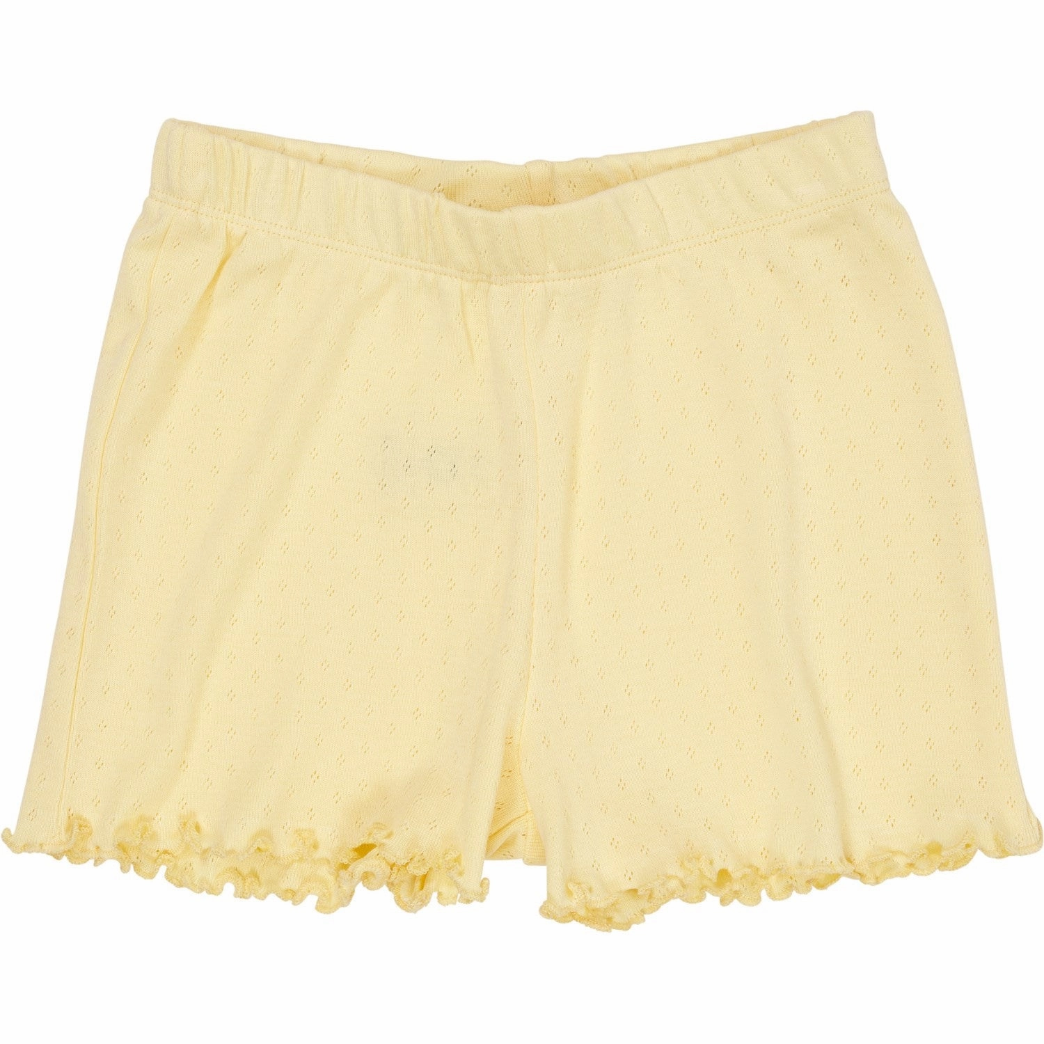 COPENHAGEN COLORS Lt. Yellow Summer Pointelle Shorts High Elasticity Blend