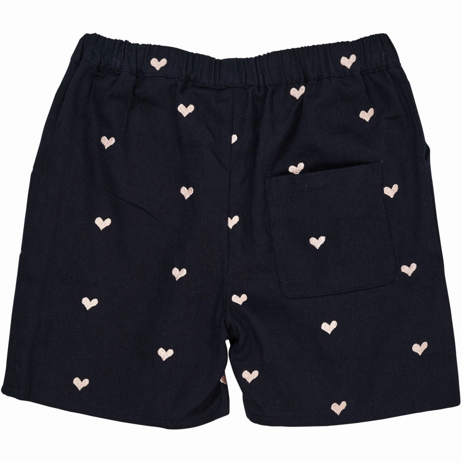 Move Easy Zero Irritation Tags COPENHAGEN COLORS Navy W. Soft Pink Hearts Twill Heart Shorts