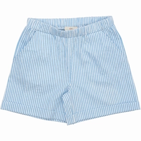 Streetwear Fashion Accessory Copenhagen Colors Sky Blue W Cream Stripe Seersucker Sporty Shorts