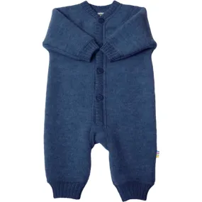 Joha Wool Blue Melange Overalls Reversible-Style Printed-Lining