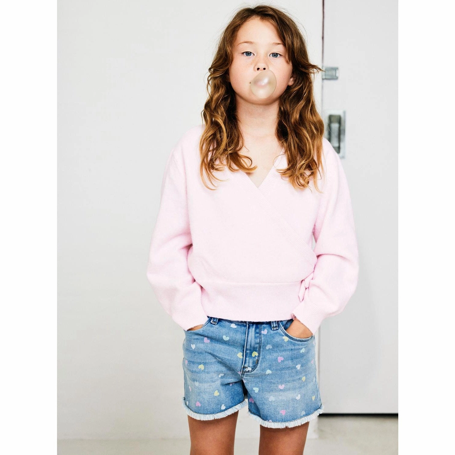 Name It Medium Blue Denim Rose High Waist Mom Denim Shorts Noos Fashionable Look Nylon Material