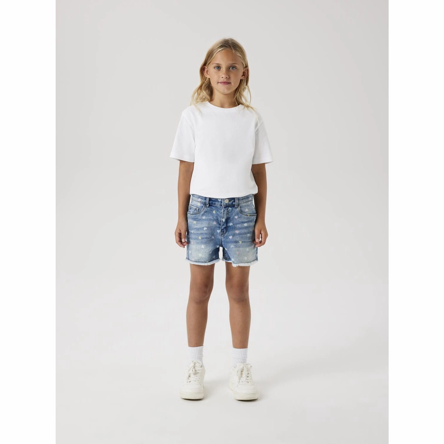 Name It Medium Blue Denim Rose High Waist Mom Denim Shorts Noos Trendy Style