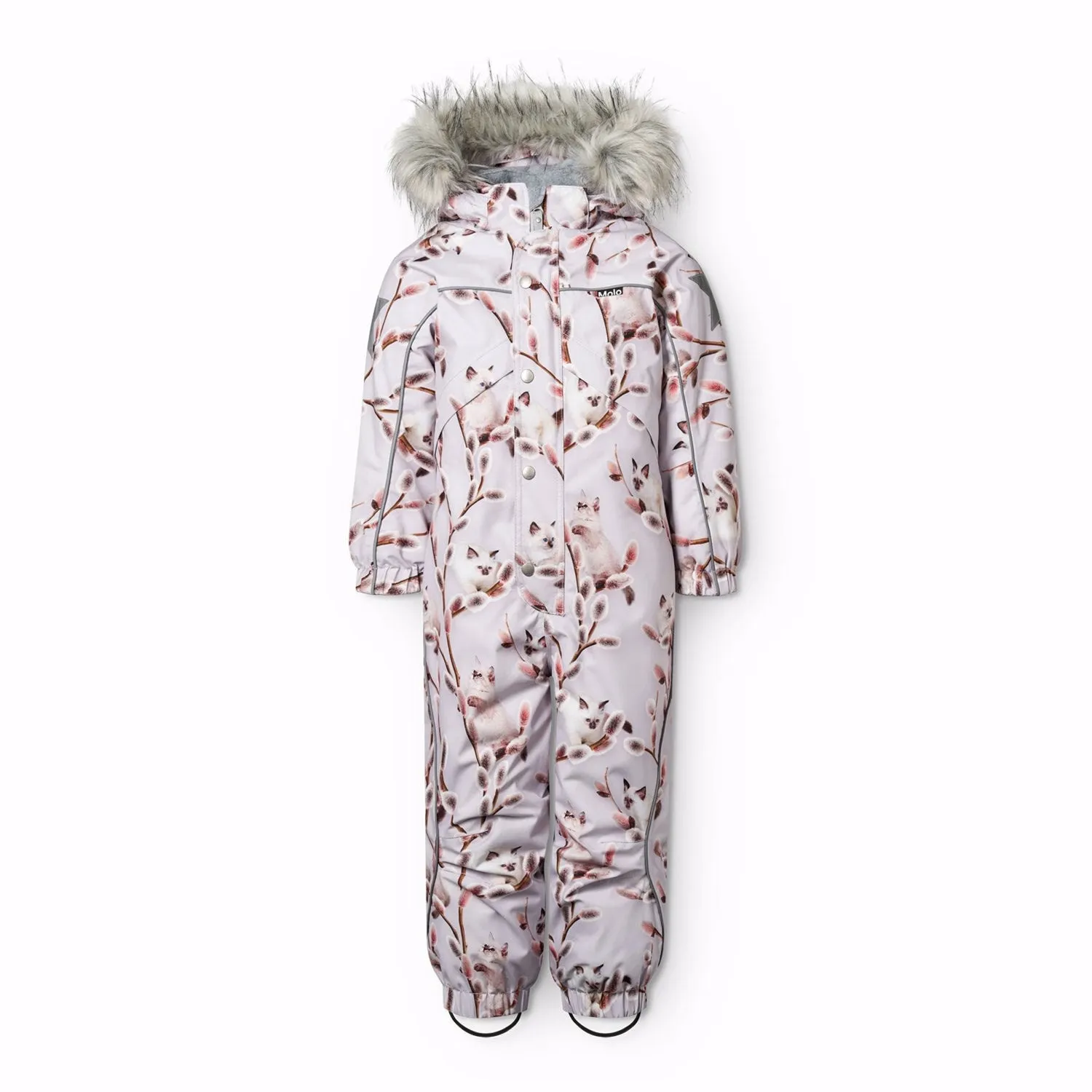 Molo Willow Kitten Polaris Fur Junior Snowsuit Piped-Edge Relaxed tunic-style shirt