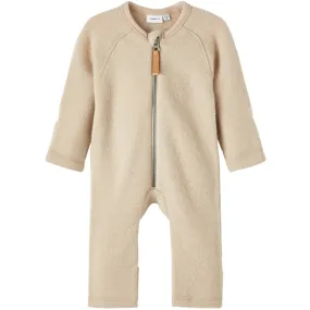 Name it White Pepper Wmino Wool Onesie Cozy button-front blouse