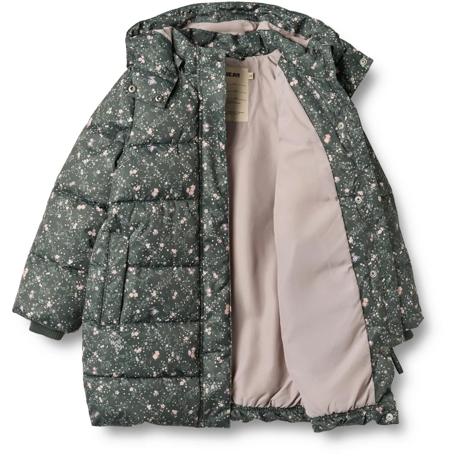 Wheat Forest Lake Checked Flowers Puffer Coat Yrsa Breathable-Lining