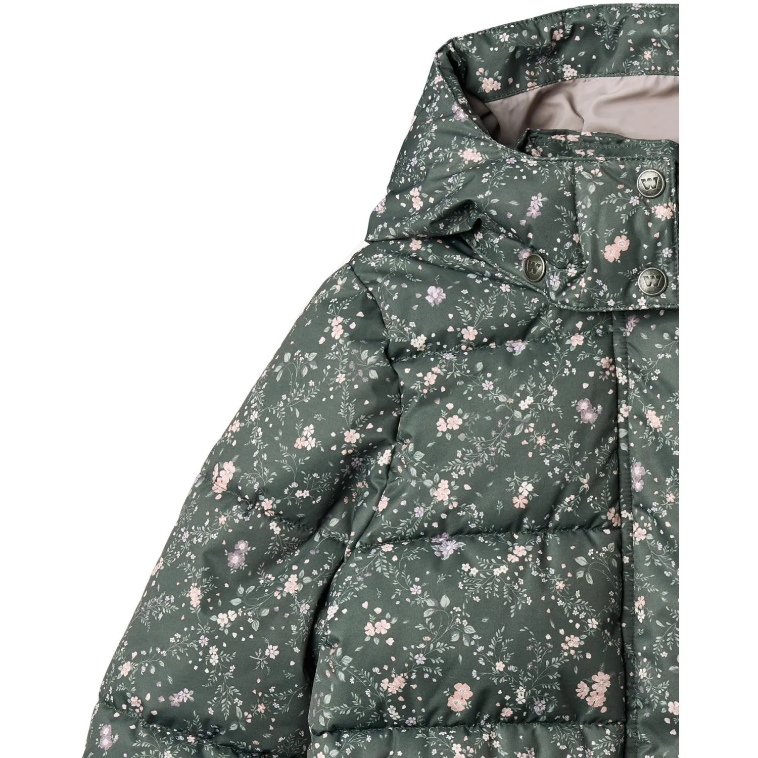 Fold-Over-Detail Wheat Forest Lake Checked Flowers Puffer Coat Yrsa