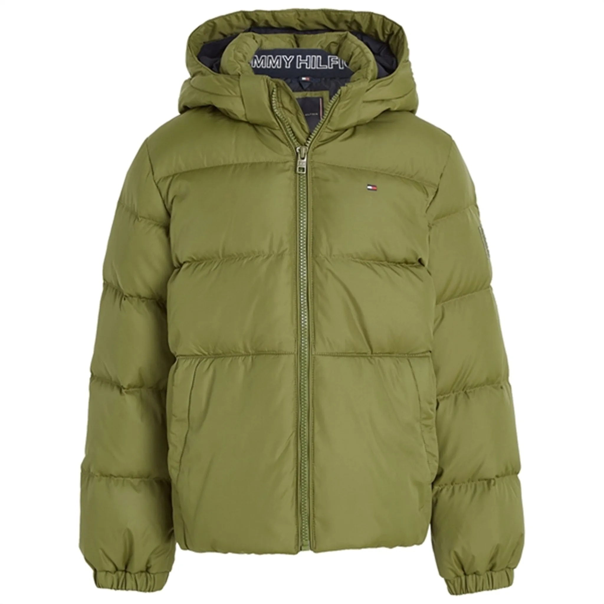 retro-style Keyhole-Back Tommy Hilfiger Essential Down Jacket Putting Green