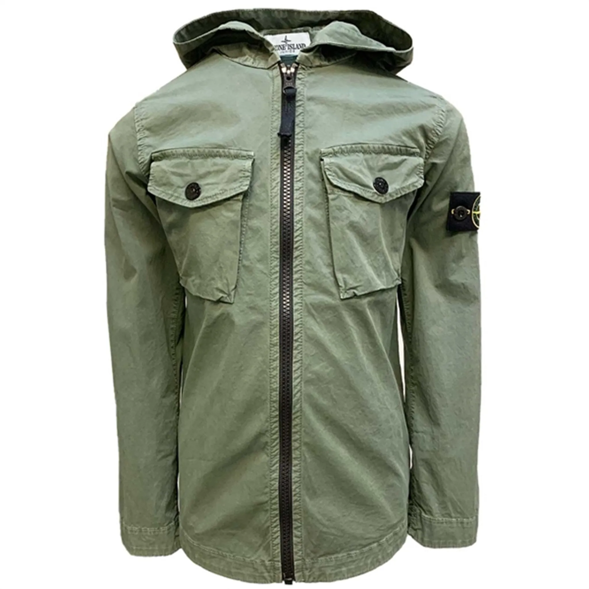 Stone Island Junior Overshirt Musk Green Ergonomic Fit