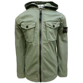 Stone Island Junior Overshirt Musk Green single layer