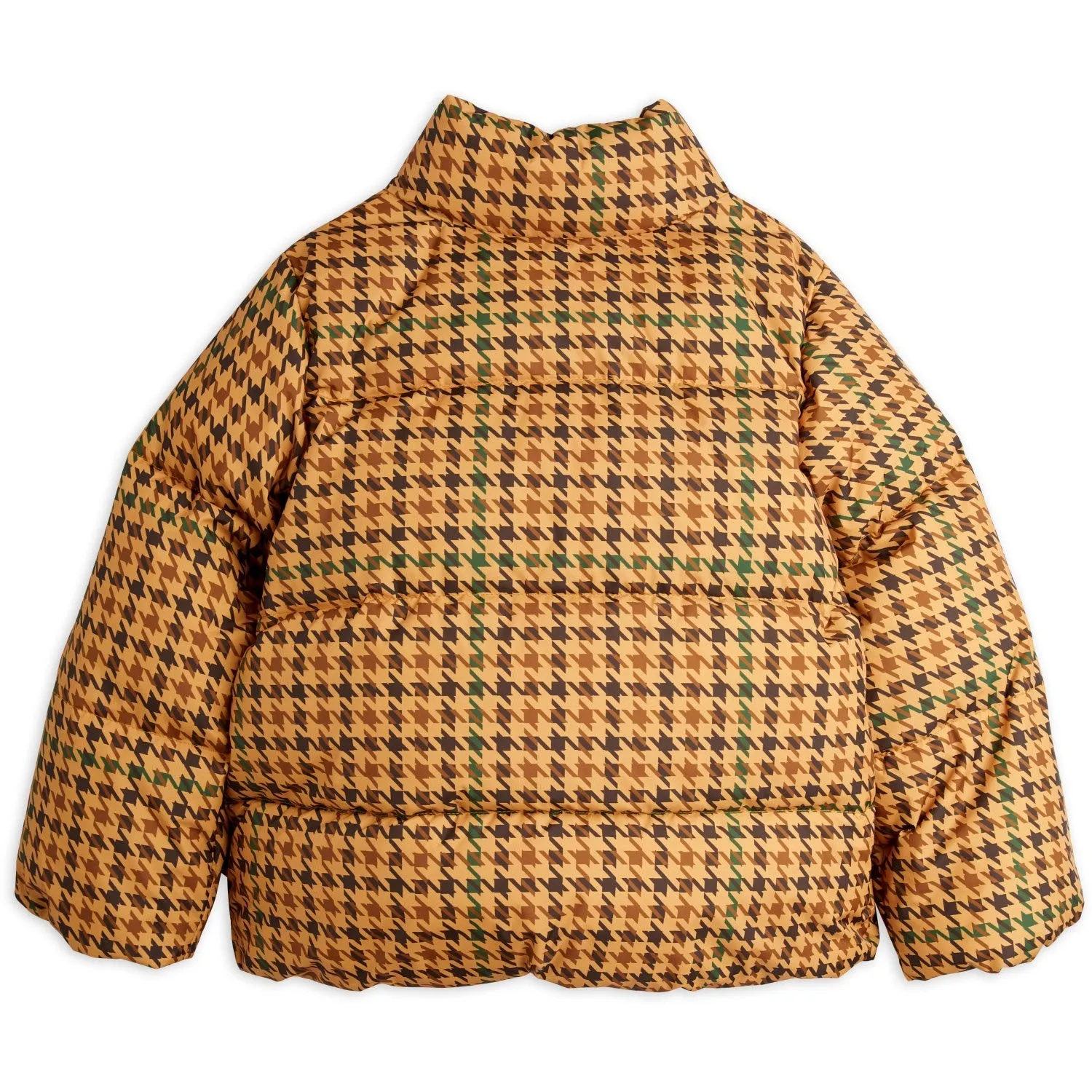 Mini Rodini Beige Houndstooth Aop City Puffer Jacket Cozy casual shirt