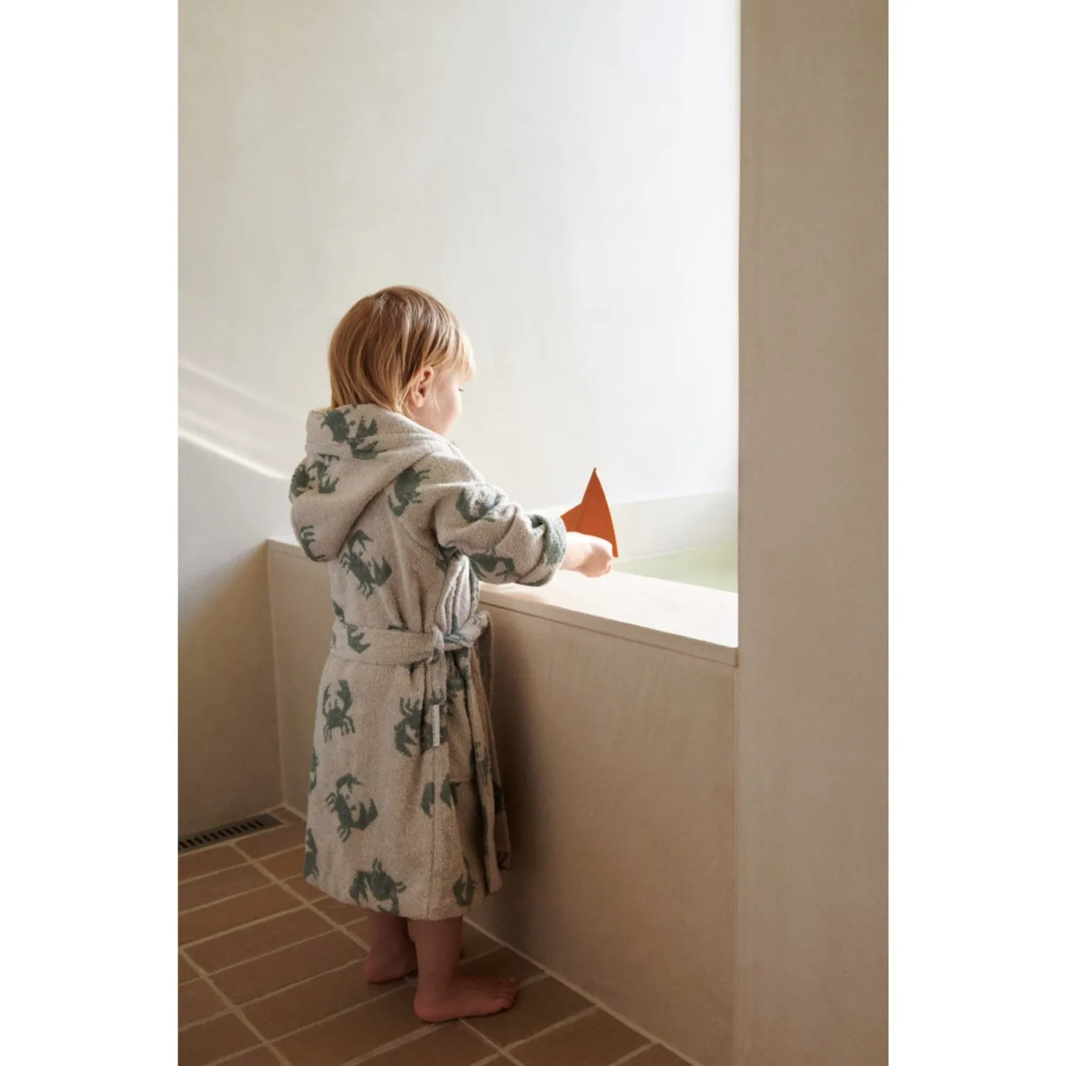 LIEWOOD Crab / Sandy Lilana Yarn Dyed Bathrobe Eco Certified Materials