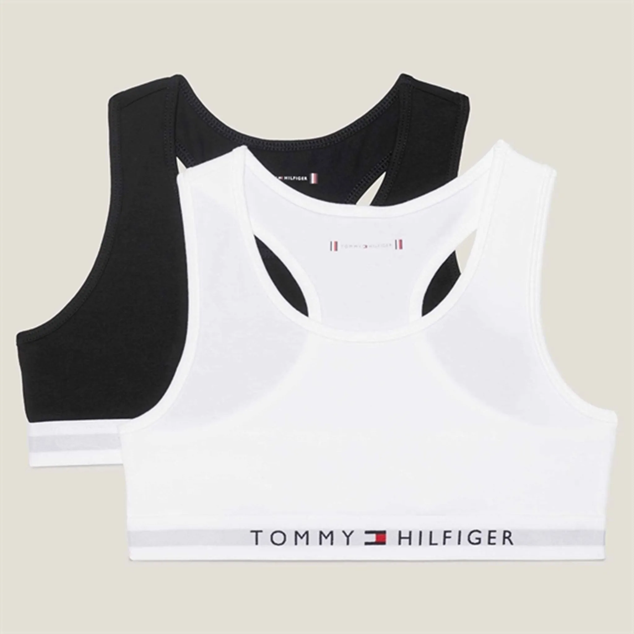 stretchy fabric Flat Seams Tommy Hilfiger Bralette 2-Pack White / Black