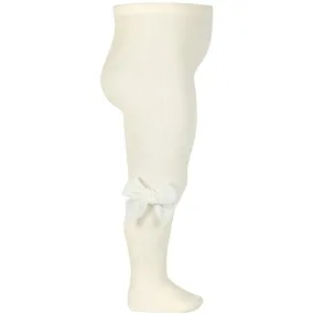 C??ndor Off-White Cotton Tights w. Bow Removable