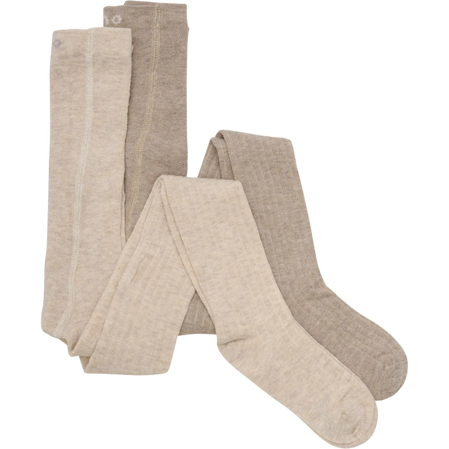 Minymo Silver Mink Melange Wool Pantyhose Rib 2-pak Windproof-protection