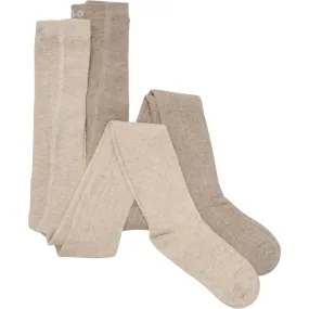 Minymo Silver Mink Melange Wool Pantyhose Rib 2-pak Windproof-protection