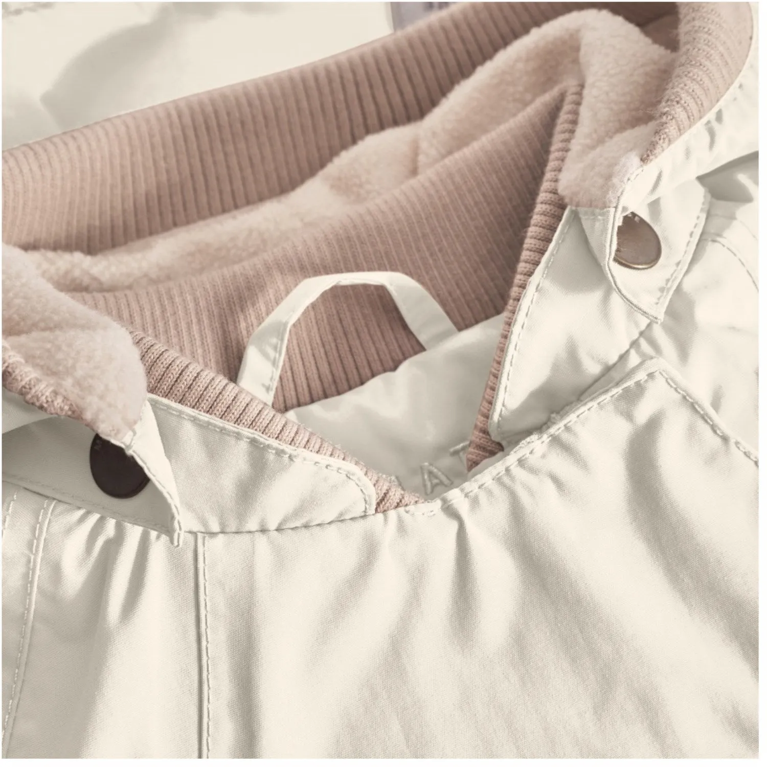 Mini A ture Sandshell Wai Fleece Lined Spring Jacket. GRS DurableShell Powder