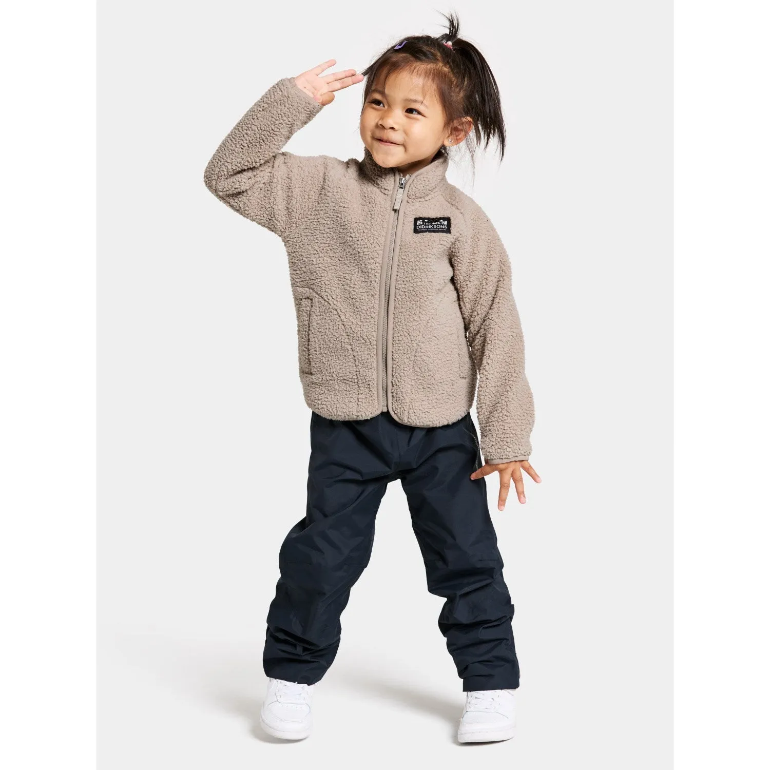 Layer Ready Late Night Walk Didriksons Beach Beige Gibbs Kids Fullzip 2