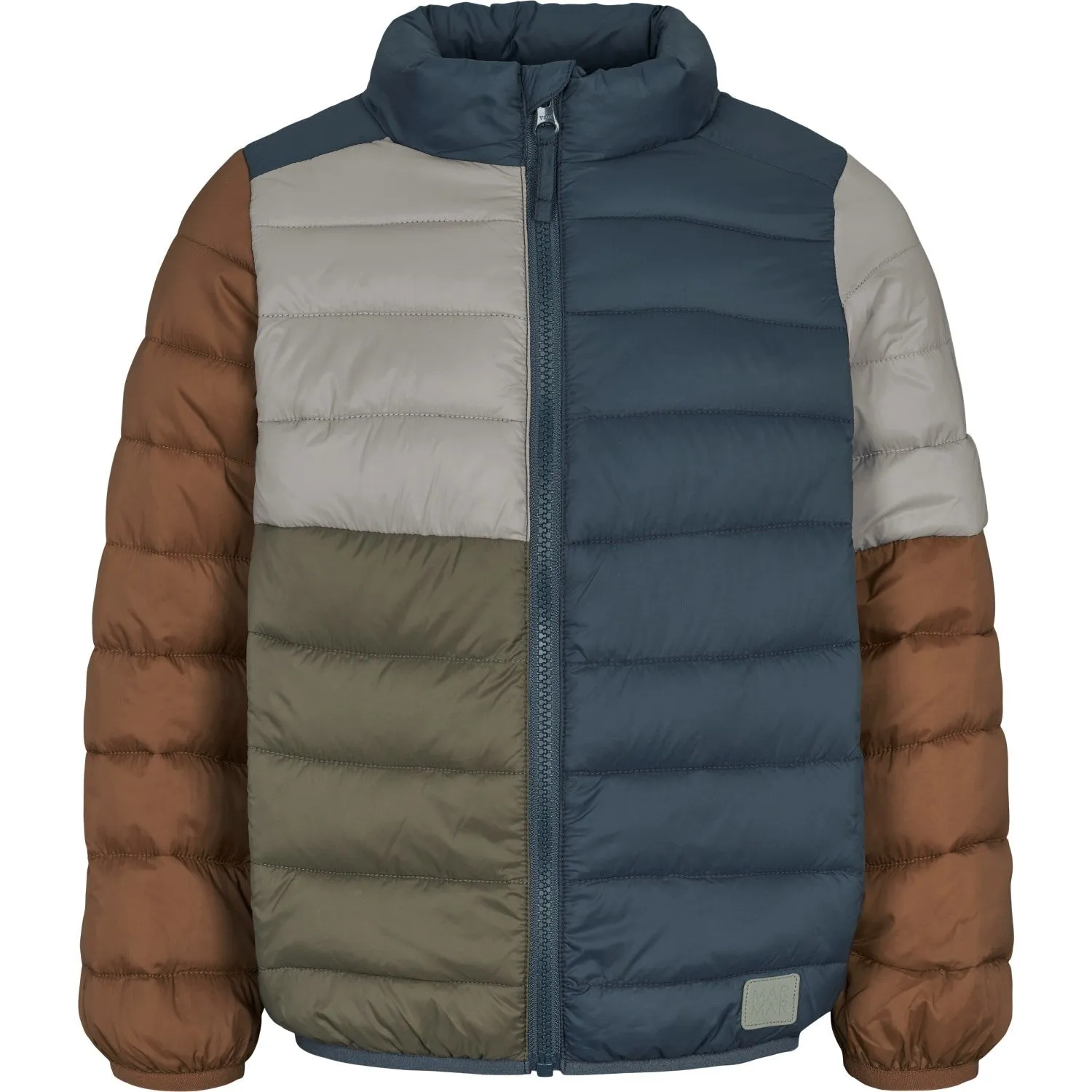 MarMar Vegan Puffer Shaded Blue Block Owe Jacket Modern-style