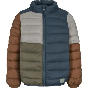 MarMar Vegan Puffer Shaded Blue Block Owe Jacket Modern-style