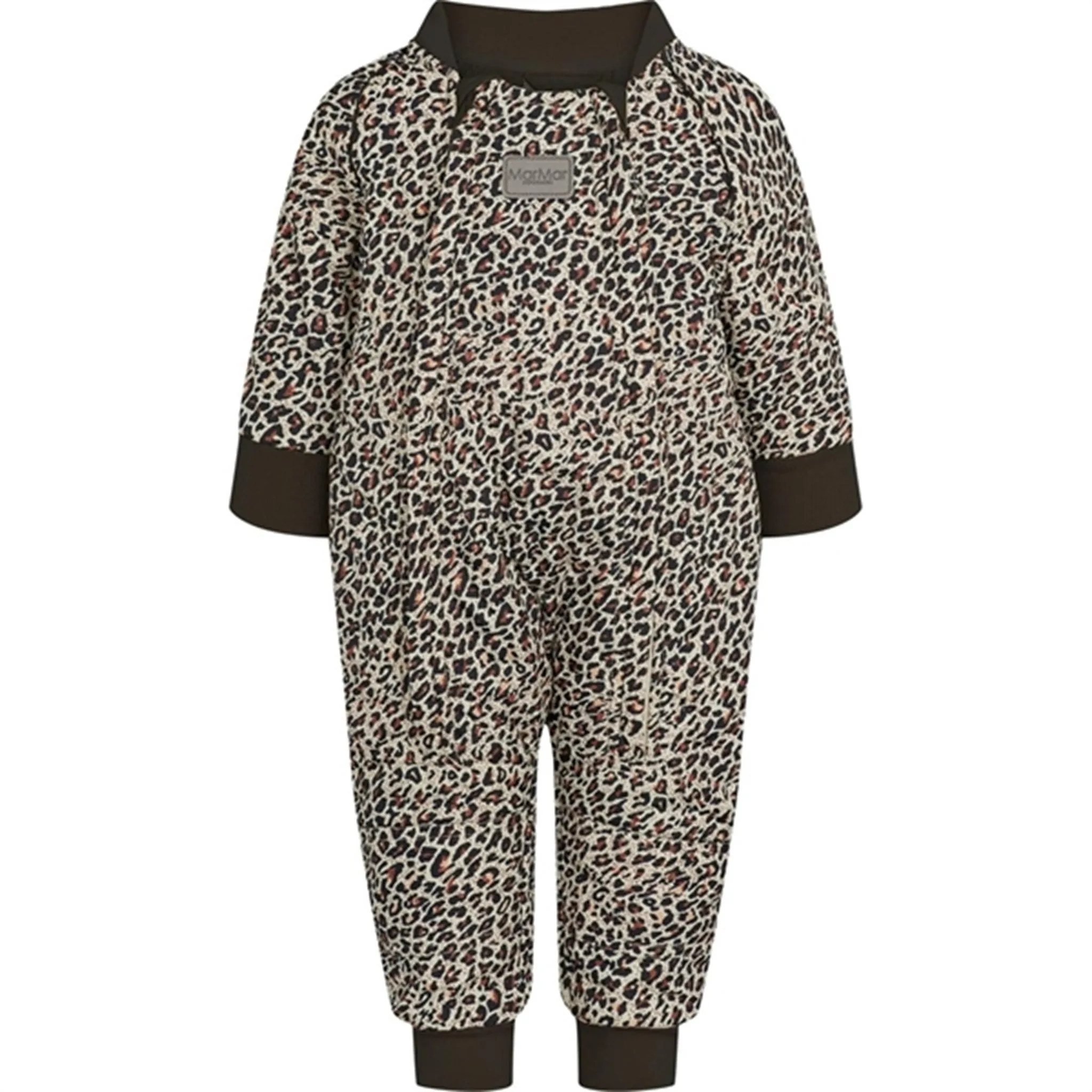 MarMar Leopard Oza Thermo Suit Elegant long-sleeve blouse Pearl-Detail