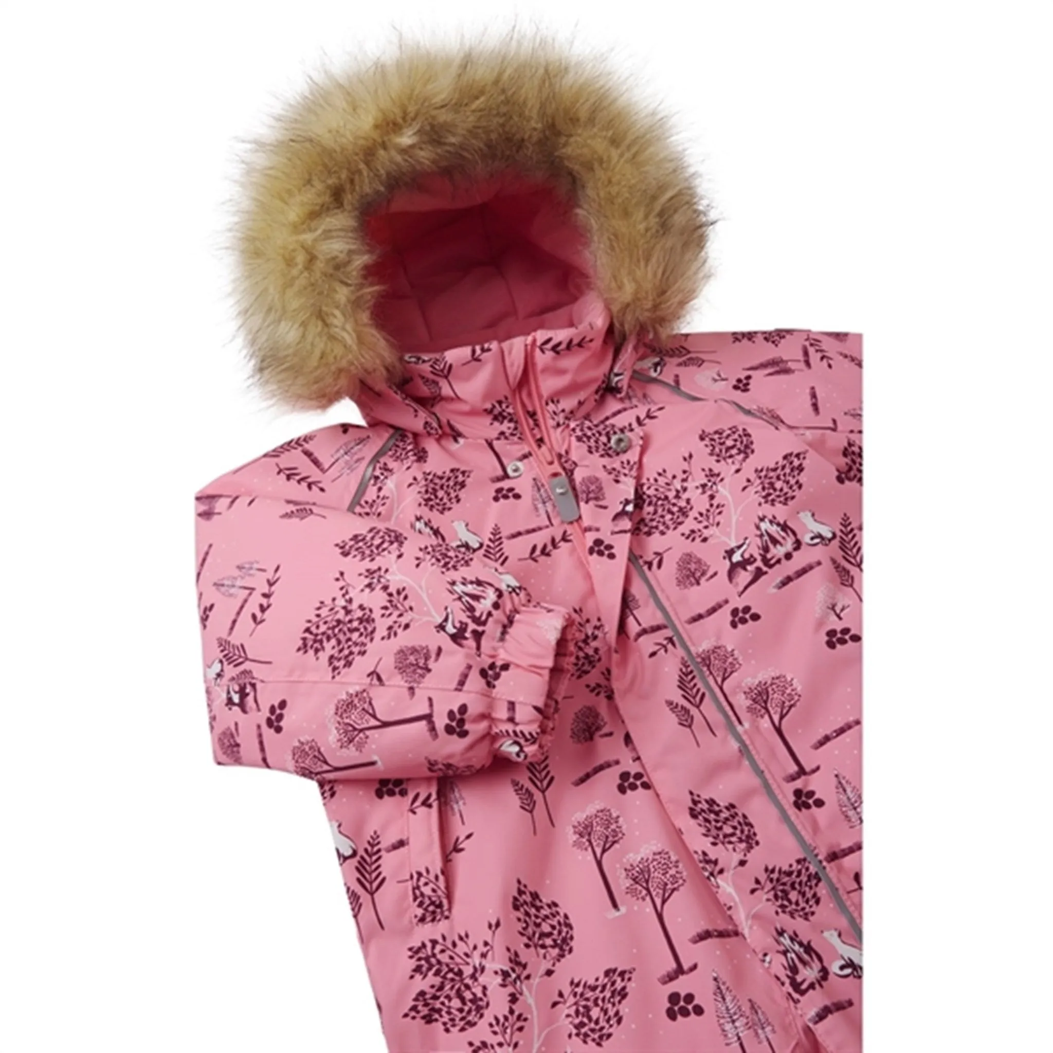 Front-Pocket Mandarin-Collar Reima Reimatec Snow Suit Lappi Sunset Pink