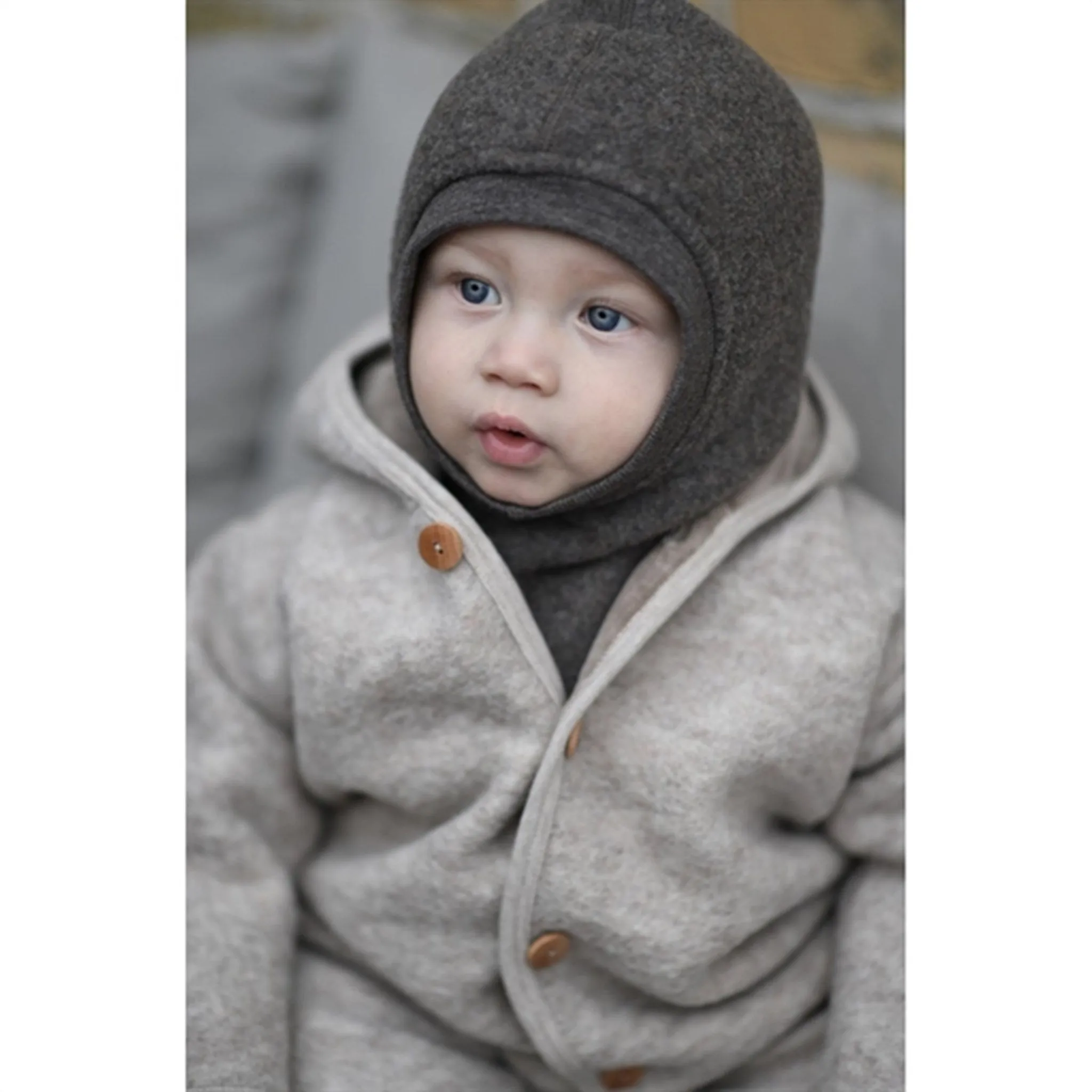 Smooth-Lining All-season Huttelihut Pram Suit Wool Pooh Sand