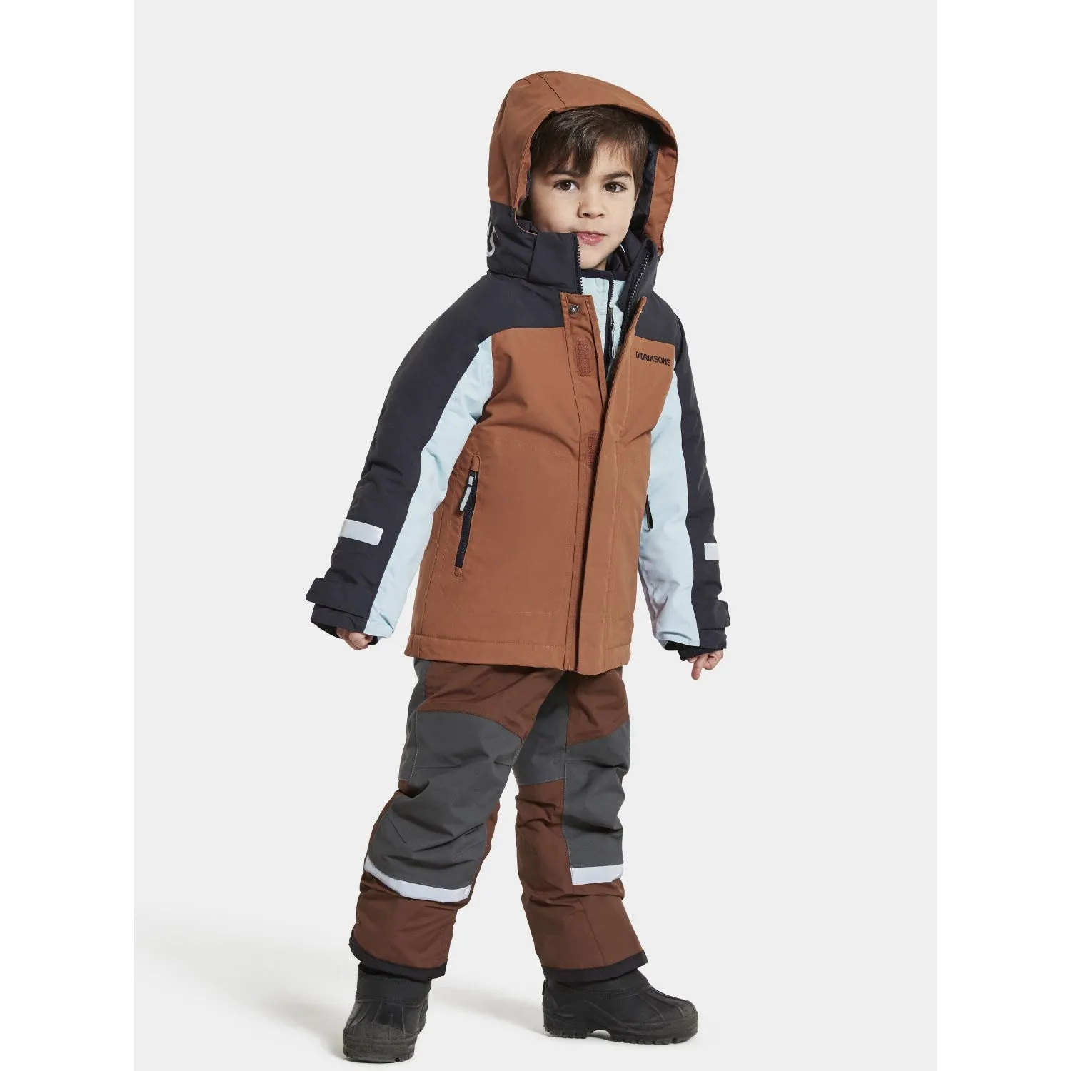 High-Tech Jacket Casual Warmth Didriksons Acorn Brown Neptun Kids Jacket