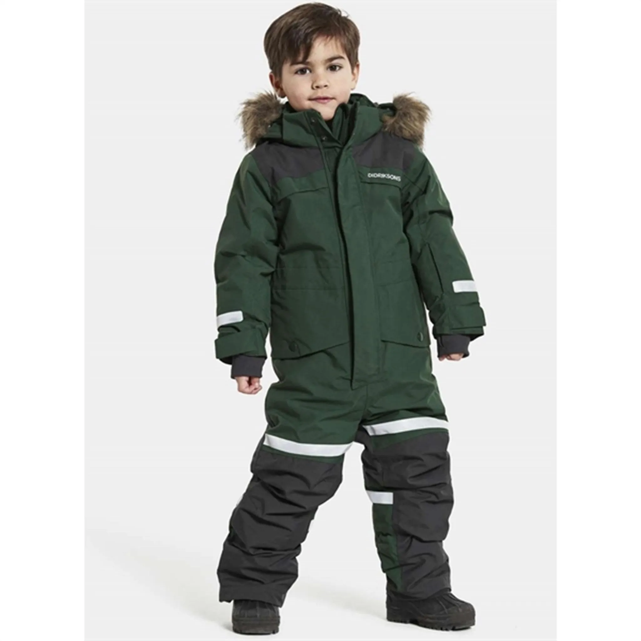 Bow-Detail Didriksons Bj?rven Evening Green Snowsuit