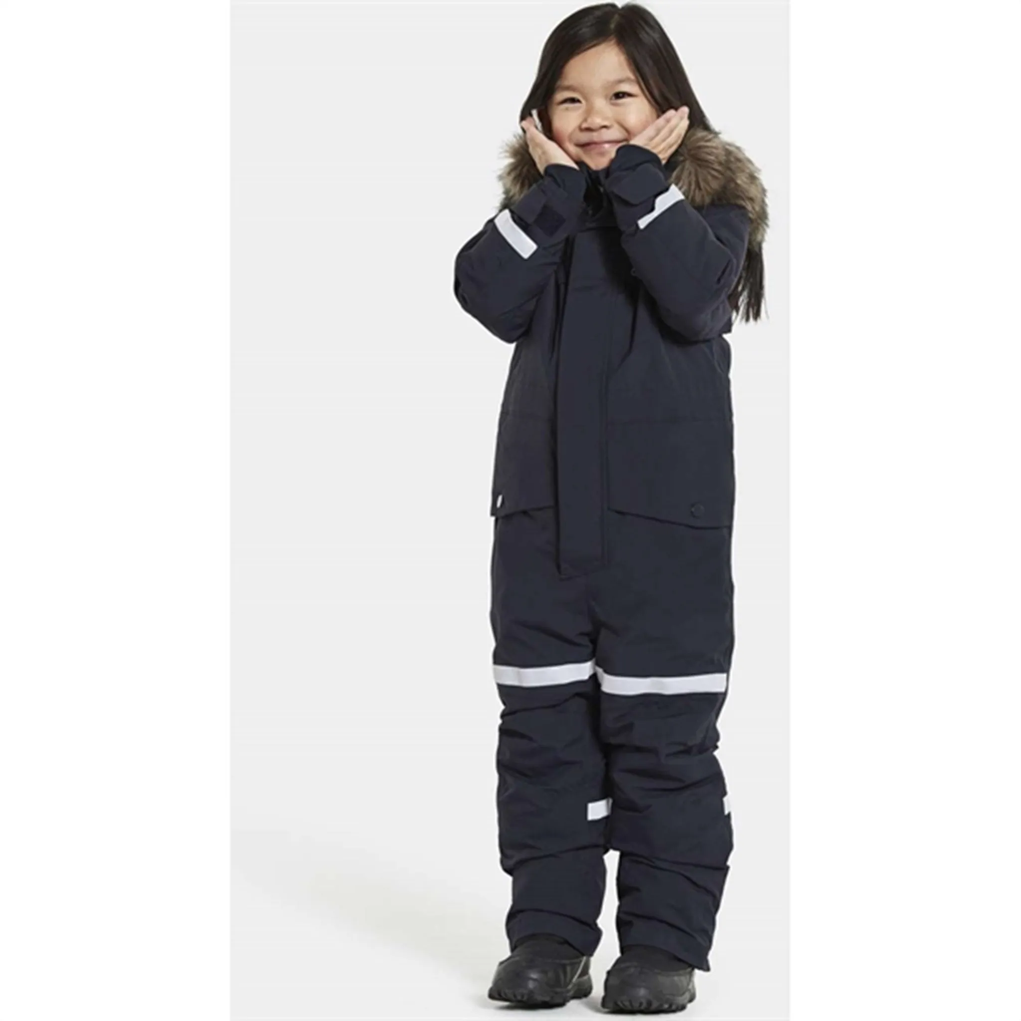 Didriksons Bj?rven Navy Snowsuit Frayed-Edge Hip-Length