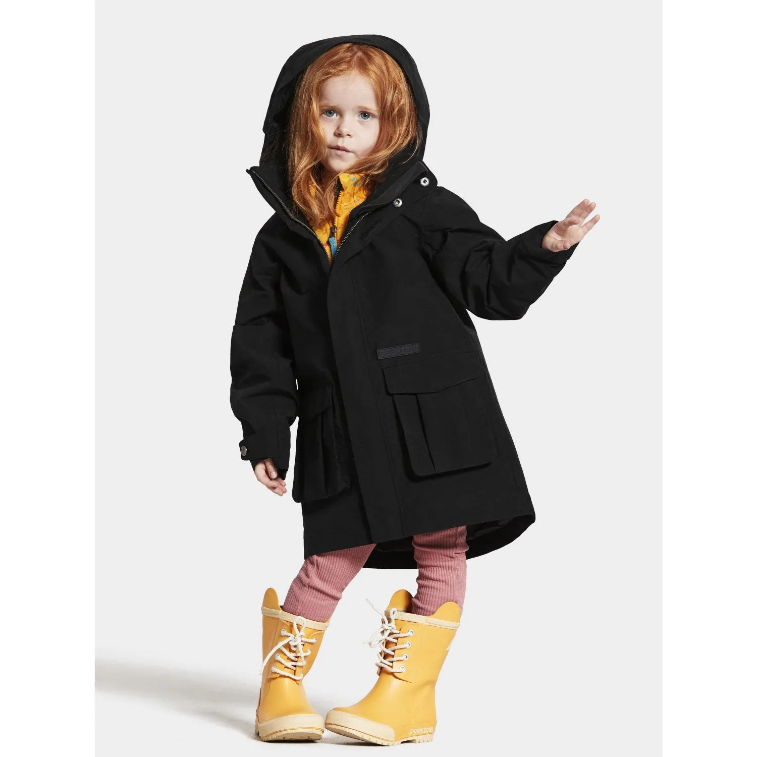 Didriksons Black Timo Kids Jacket Eco-Friendly Fabric suburban residents