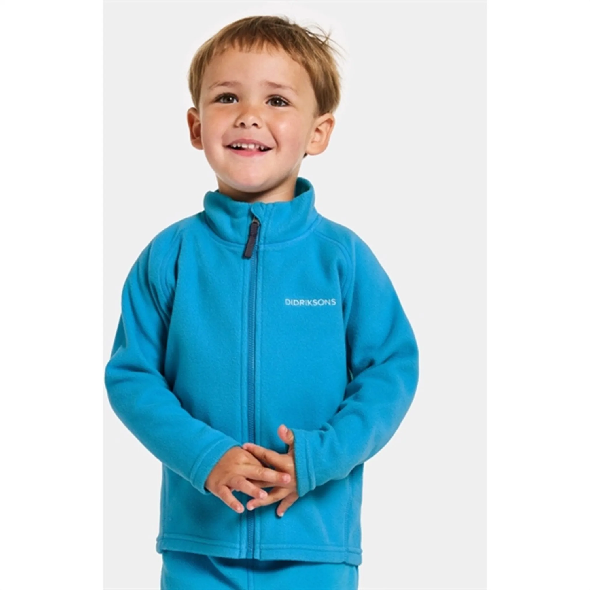 Didriksons Blue Lagoon Monte Kids Fleece Cardigan Utility Look Performance Layer