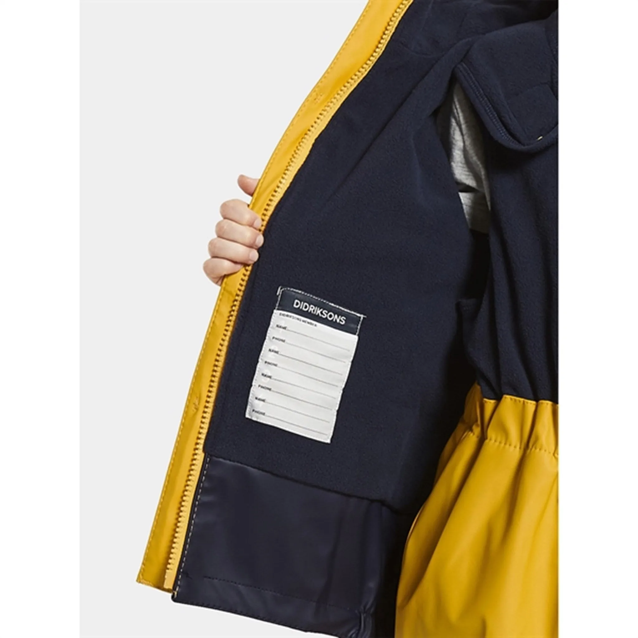 Sporty Look Travel Friendly Didriksons Boardman Kids Oat Yellow Rain Set