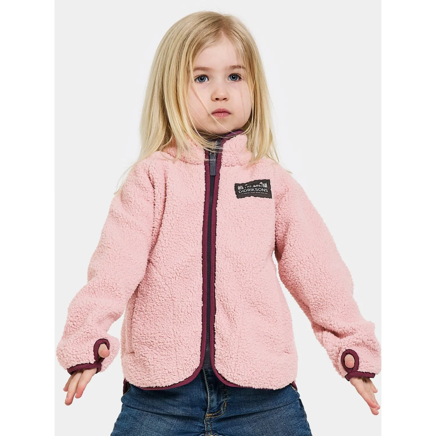 Wander Ready Didriksons Dusty Pink Gibbs Kids Fullzip Fleece Jacket 2