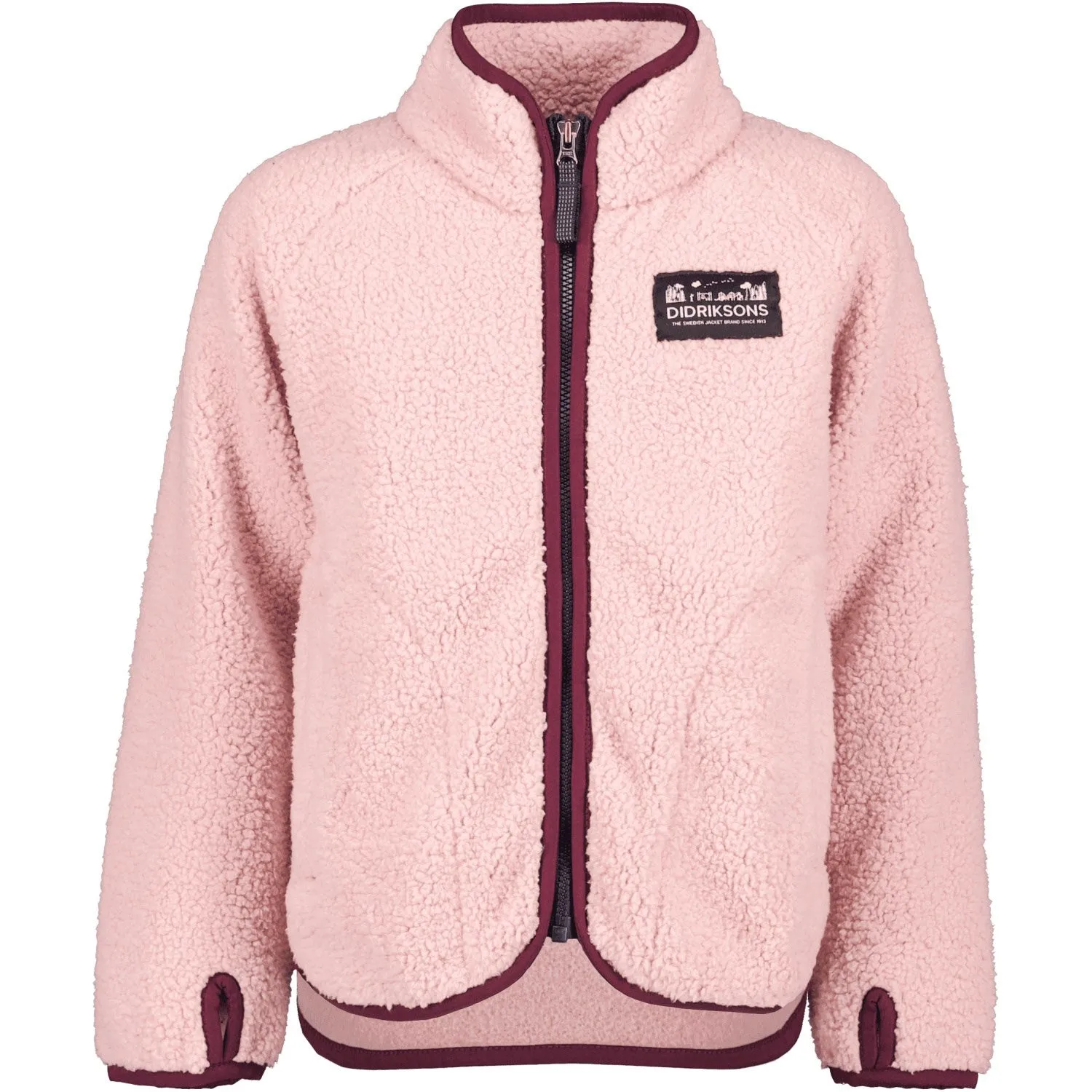 Didriksons Dusty Pink Gibbs Kids Fullzip Fleece Jacket 2 Sporty Look On The Move