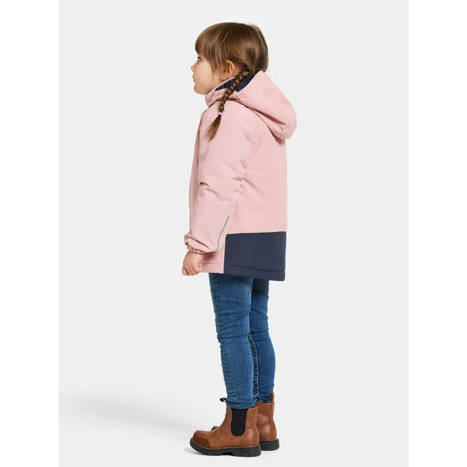 Weatherproof Shell Side Pockets Didriksons Dusty Pink Talvi Kids Jacket