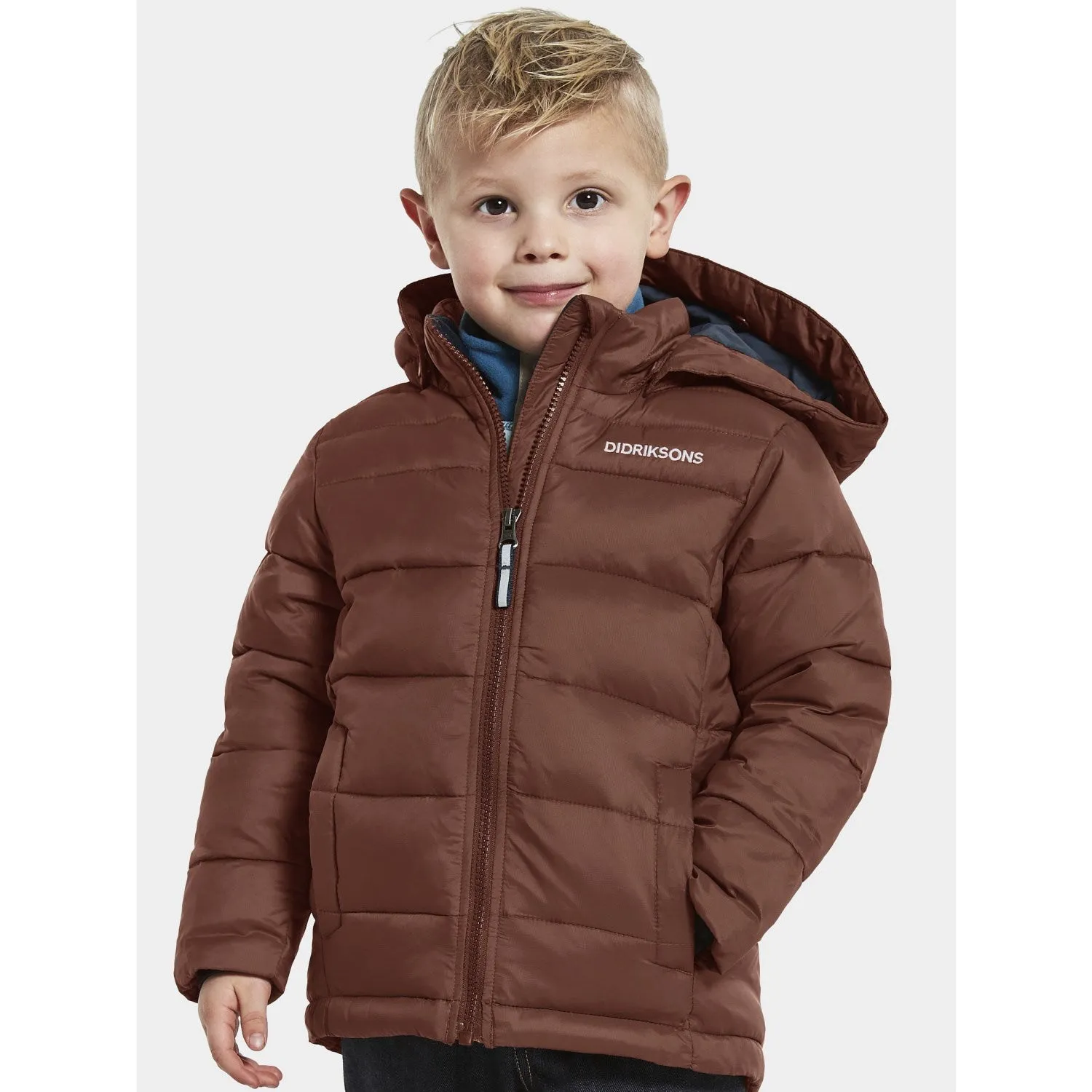 Didriksons Earth Brown Rodi Kids Jacket Silky-Lining Lightweight daywear