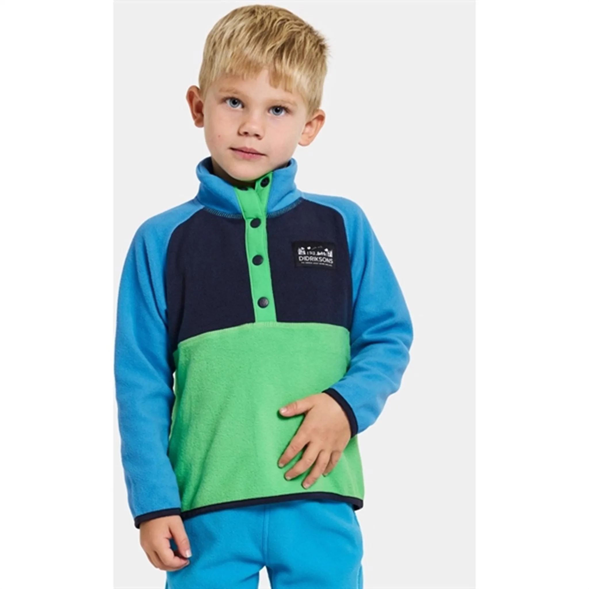 Didriksons Frog Green Monte Kids Fleece Jacket Sporty Comfort