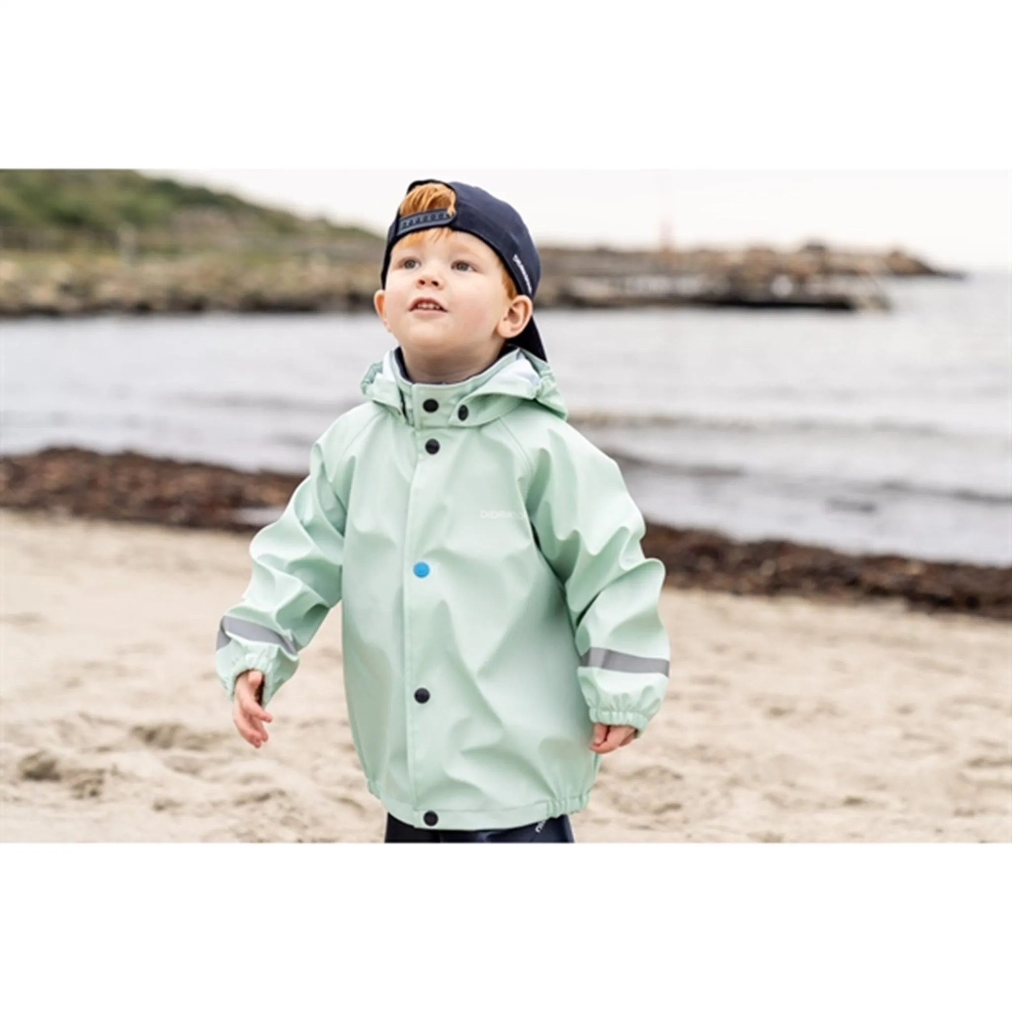Storm Comfort Didriksons Pale Mint Slaskeman Kids Rainwear